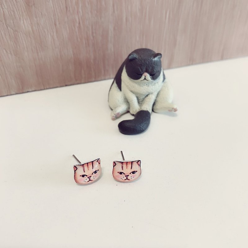 猫奴耳环系列 猫咪耳环 - 耳环/耳夹 - 其他材质 