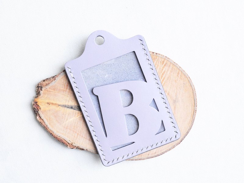 头文字 B 字母证件套 好好缝 皮革材料包 卡片夹 名片夹 免费刻名 - 证件套/卡套 - 真皮 灰色