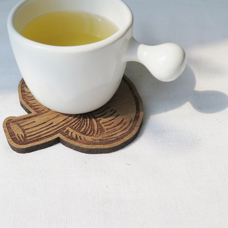 Wooden coaster mushroom - 杯垫 - 木头 咖啡色