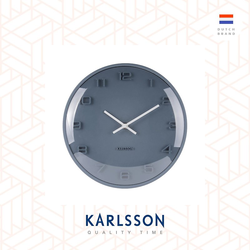 荷兰Karlsson Wall clock  Elevated petrol blue凸玻璃蓝色挂钟 - 时钟/闹钟 - 塑料 蓝色