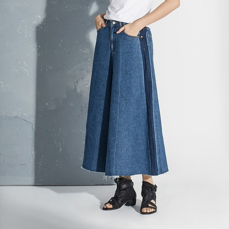 【现货】牛仔裤裙 - 裙子 - 棉．麻 蓝色