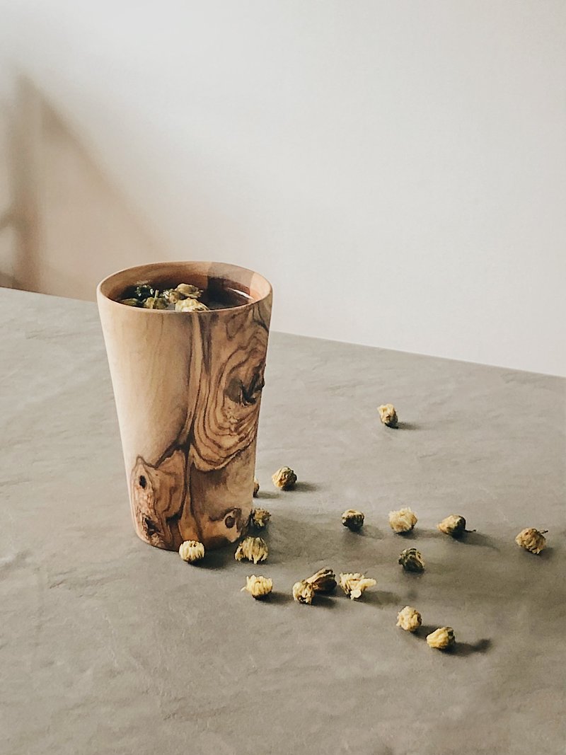 手工橄榄木杯日系简朴 200ml - 杯子 - 木头 