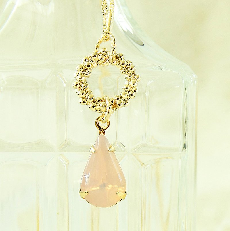 限量 18kgf 水晶项链 粉红色VintageCrystal 日本花环 情人节礼物 - 项链 - 水晶 粉红色