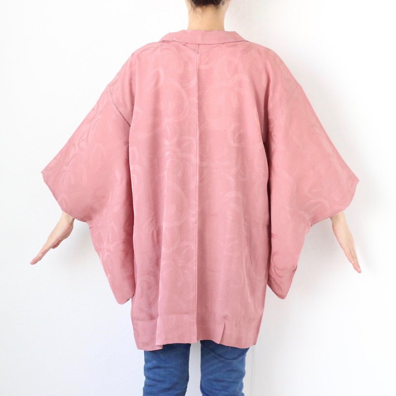 woven Tachibana kimono, Japanese silk kimono, traditional kimono /3981 - 女装休闲/机能外套 - 丝．绢 粉红色