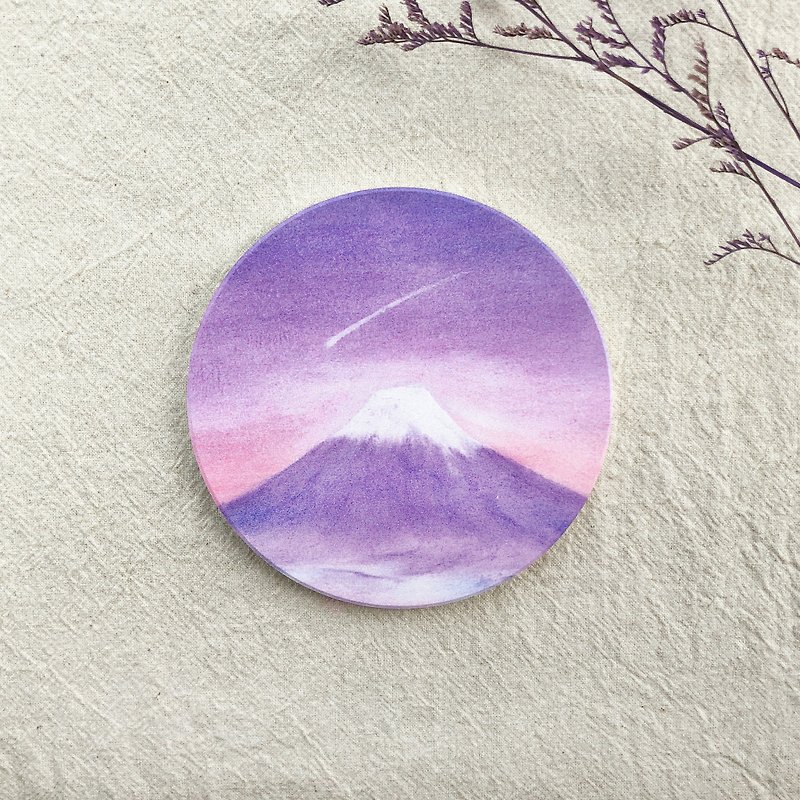 流星富士-陶瓷吸水杯垫 - 杯垫 - 陶 紫色