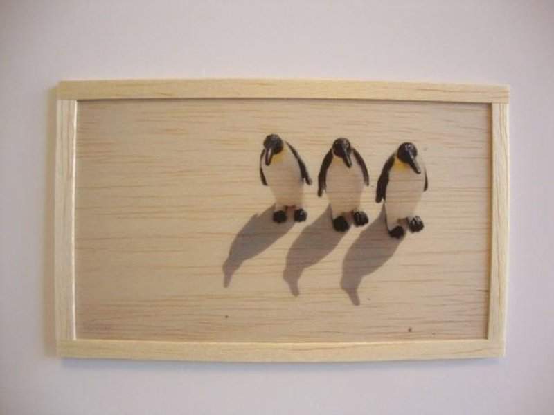 3 penguins - 墙贴/壁贴 - 木头 