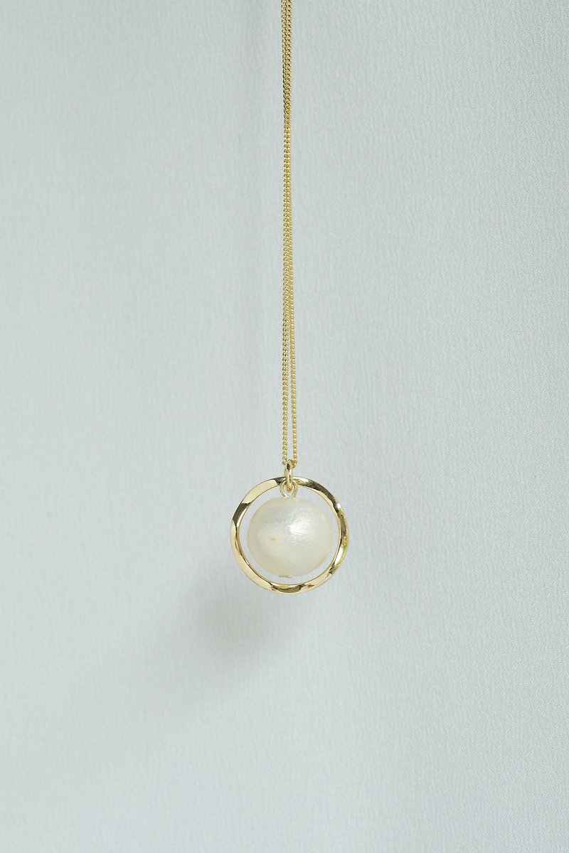 925纯银项链【Luna棉珍珠设计款项链】 - 项链 - 其他金属 金色