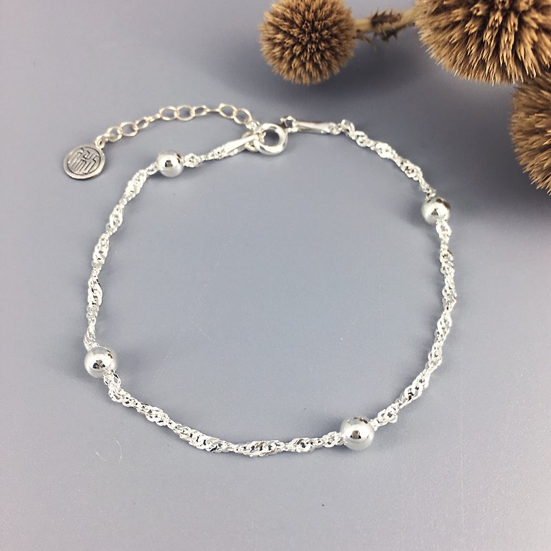 s925纯银手链(中款)-三种链条+延长链  Bracelets chain - 手链/手环 - 纯银 银色