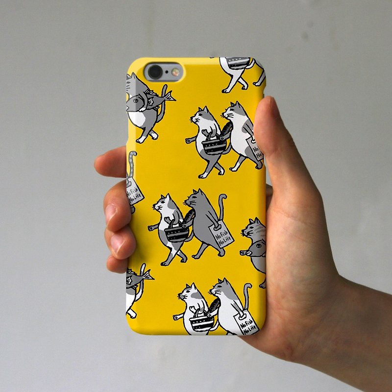 iPhoneケース　猫たち　イエロー - 手机壳/手机套 - 塑料 黄色