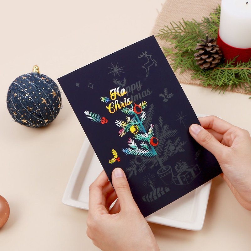 圣诞节-LAGO 圣诞卡片手刮画-欢乐圣诞树,LGO40846 - 卡片/明信片 - 纸 多色