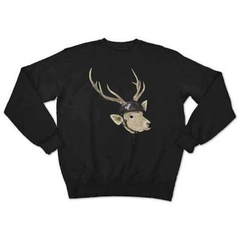 deer met（sweat black） - 男装针织衫/毛衣 - 棉．麻 黑色