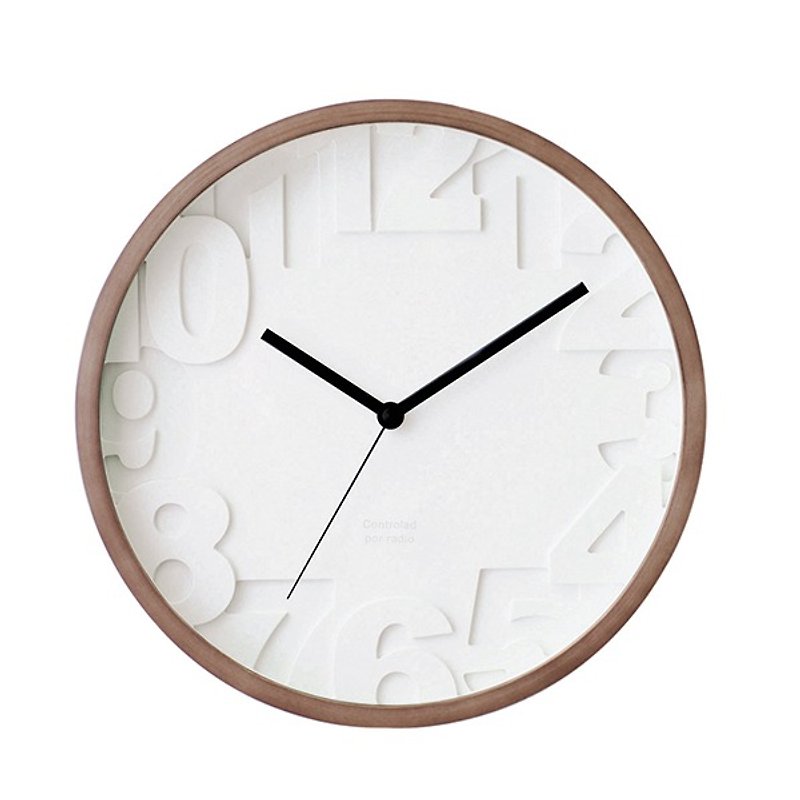 Matiz- 洁白层次 静音 时钟 挂钟 - 时钟/闹钟 - 木头 咖啡色
