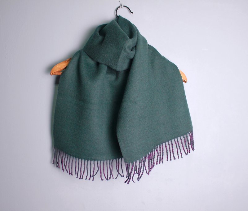 FOAK古着 森林绿x迷幻紫双面围巾 - 围巾/披肩 - 其他材质 