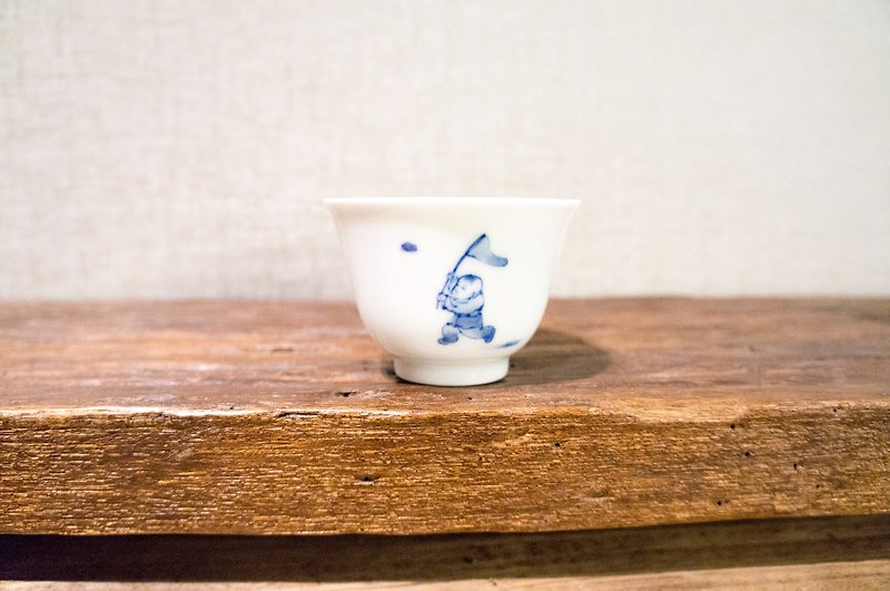 白瓷青花  玉兰杯  经典飘口设计 x 6入 - 茶具/茶杯 - 瓷 
