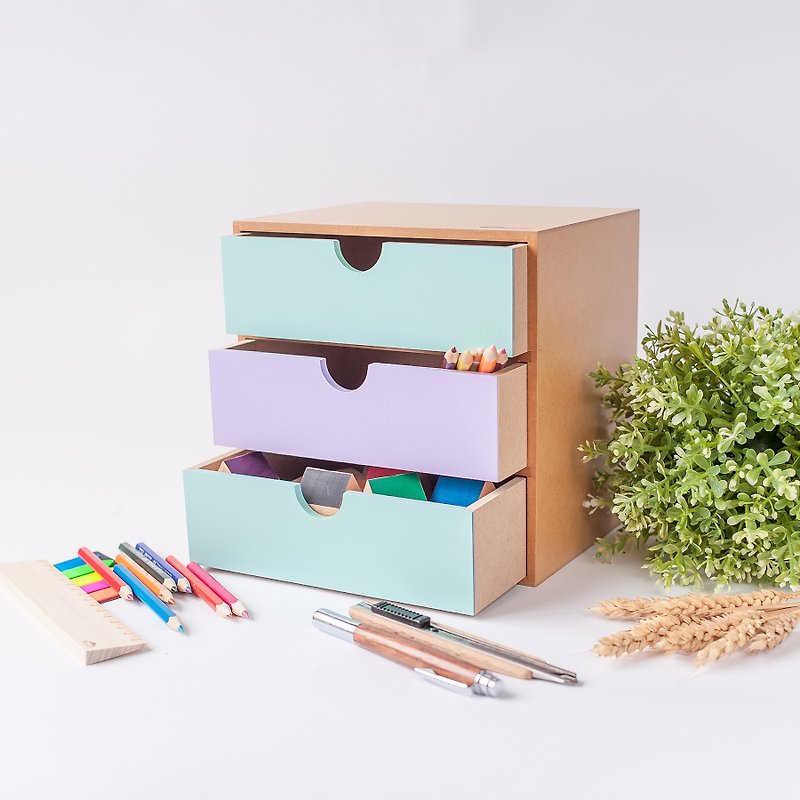【三层收纳盒】手工 木制文具盒 储物盒 生日礼物 收纳 - 收纳用品 - 木头 