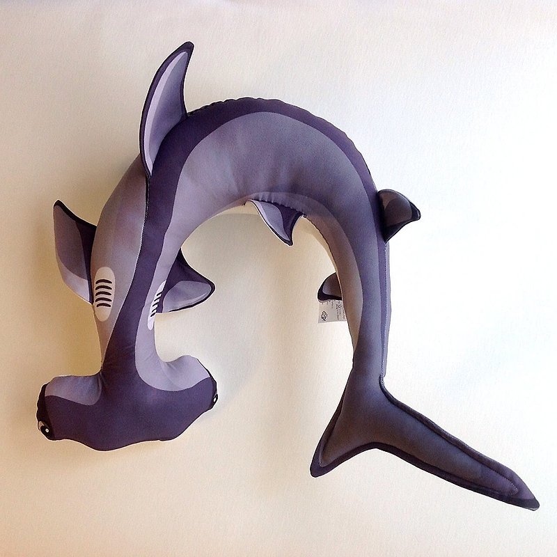 【立体剪裁】双髻鲨造型午休颈枕#巡弋版 - 枕头/抱枕 - 其他材质 灰色