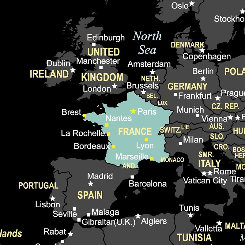 加购 - U Map。世界地图其他国家标色处理费 - 海报/装饰画/版画 - 聚酯纤维 