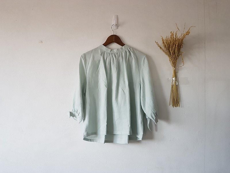 • Sheintieoff blouse in Aquamarine • - 女装上衣 - 棉．麻 