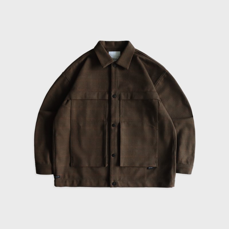 DYCTEAM - Loose patch pocket shirt - 男装外套 - 其他材质 咖啡色