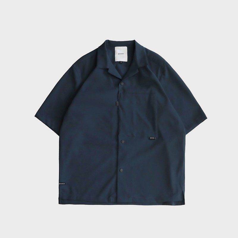 DYCTEAM - RePET Pocket short sleeve shirt (dark blue) - 男装衬衫 - 其他材质 蓝色