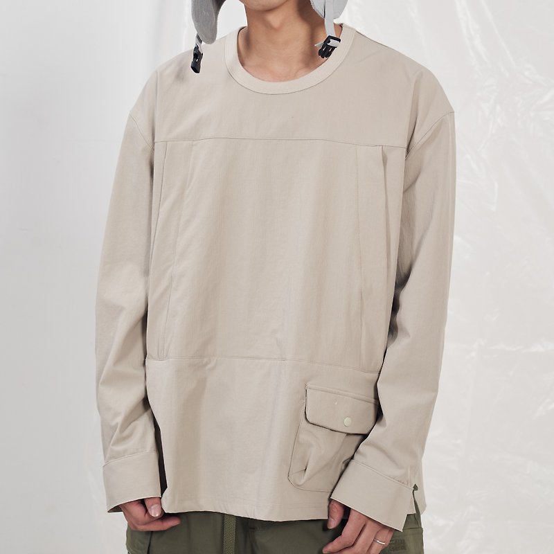大口袋防泼水套头上衣 Mock Pocket Pullover/山系款式/机能 - 男装上衣/T 恤 - 防水材质 灰色