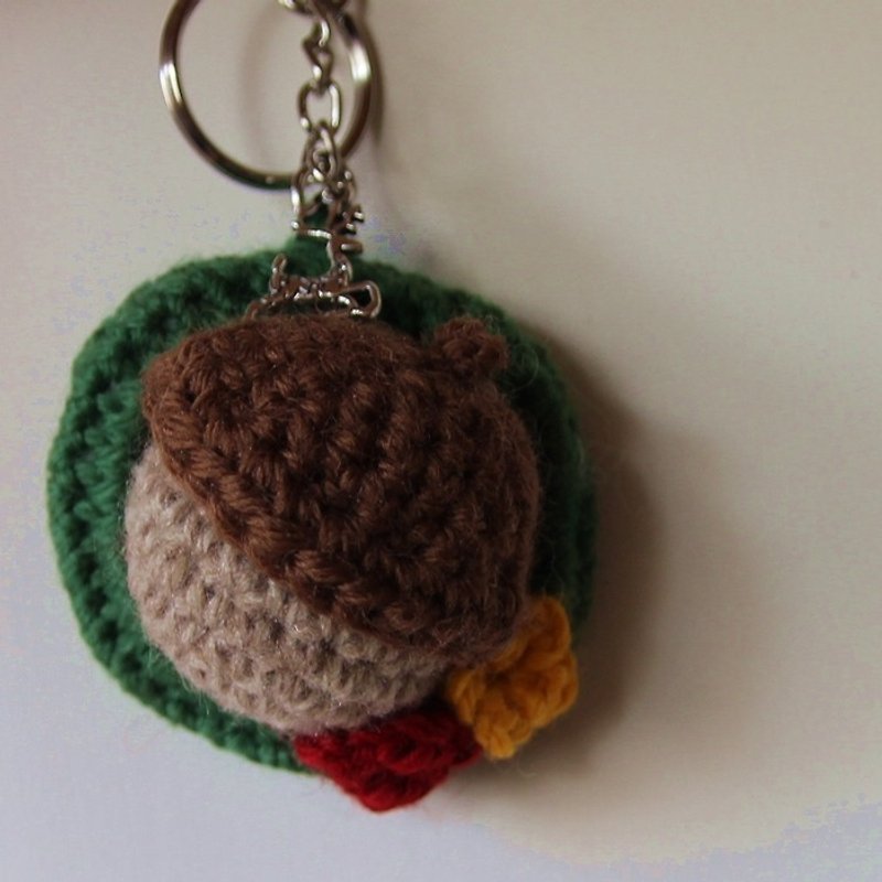 毛线钥匙圈, 圣诞节栗子花圈, 花环 - 钥匙链/钥匙包 - 聚酯纤维 绿色