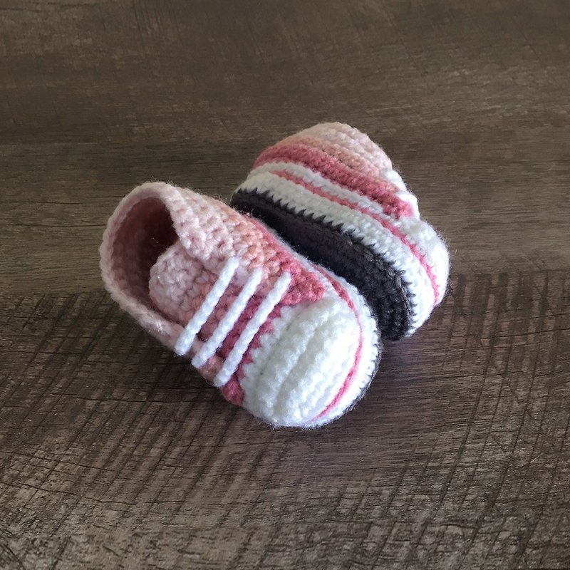 Stylish Multi Pink Baby Sneaker - Handmade Toddler Booties Crochet Shoes - 童装鞋 - 压克力 粉红色