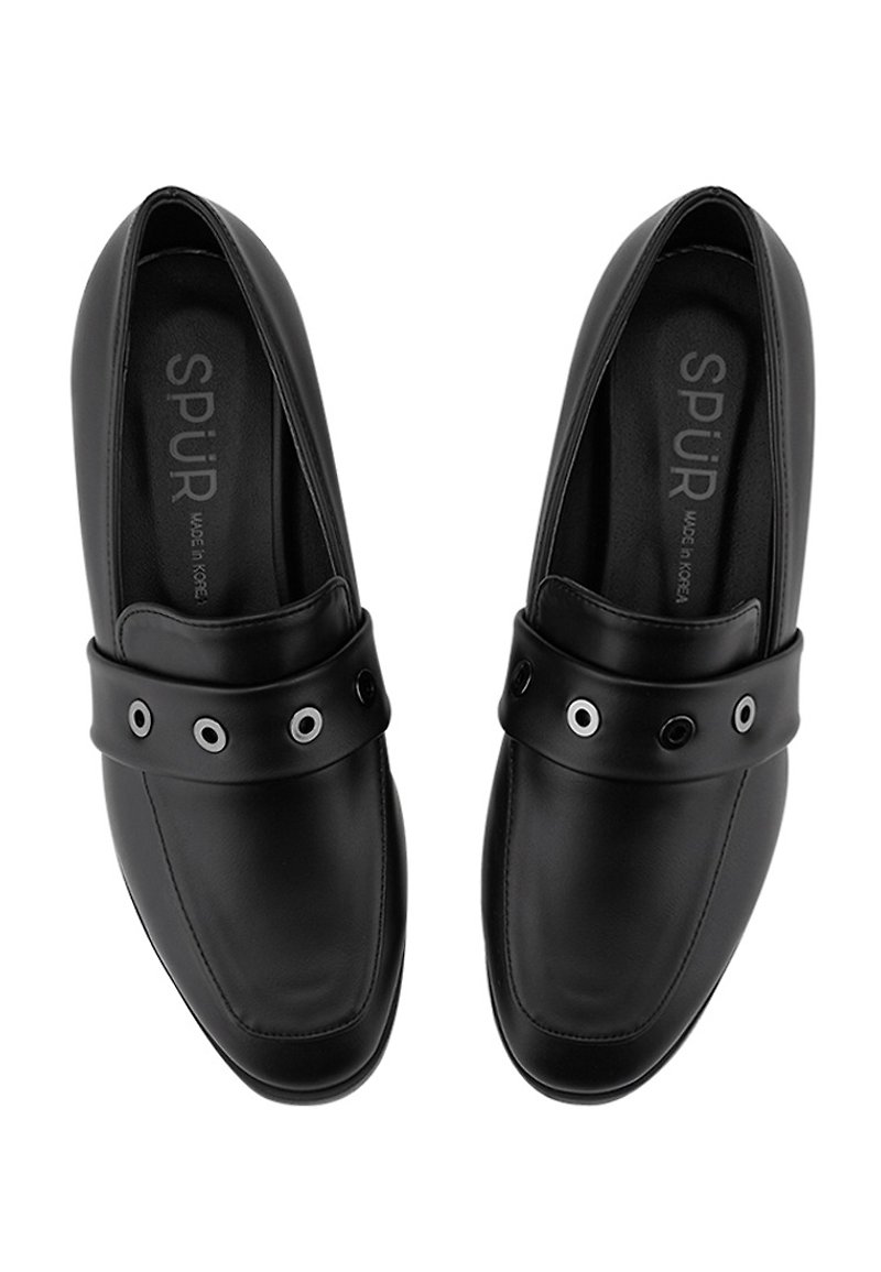 SPUR 甜甜圈扣平底鞋 LF7030 BLACK - 女款休闲鞋 - 人造皮革 黑色