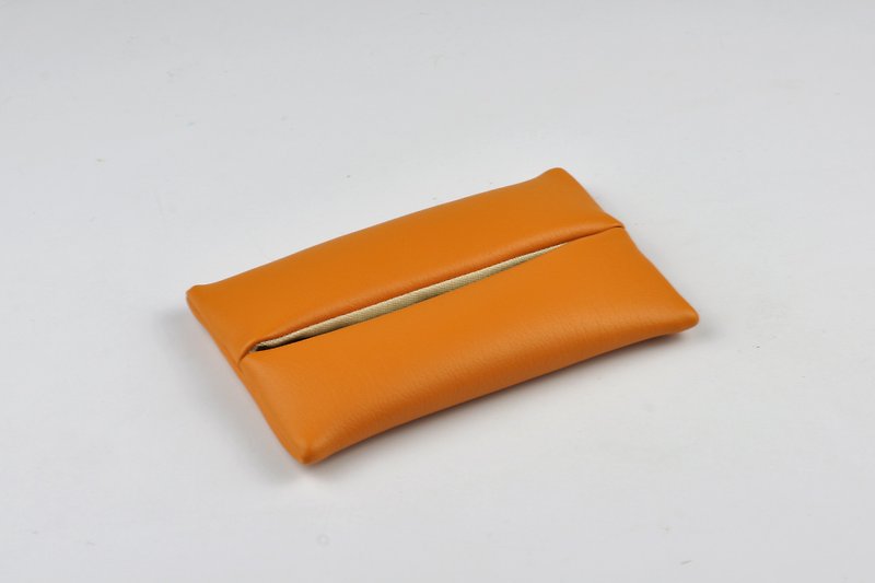 手帕纸 便携面纸套 旅行纸巾包 谷物纹 橙色 - 化妆包/杂物包 - 人造皮革 橘色