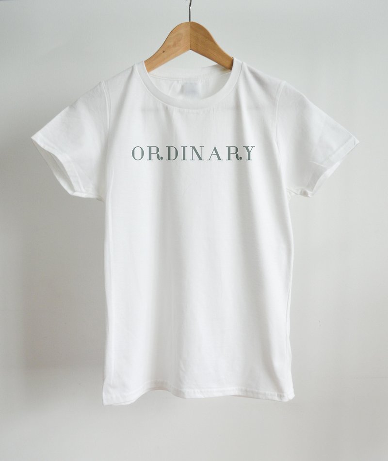 Ordinary- Ladies T-Shirt-White Color,Lettering Tee,Simple Fashion,Typography Tee - 女装 T 恤 - 棉．麻 白色