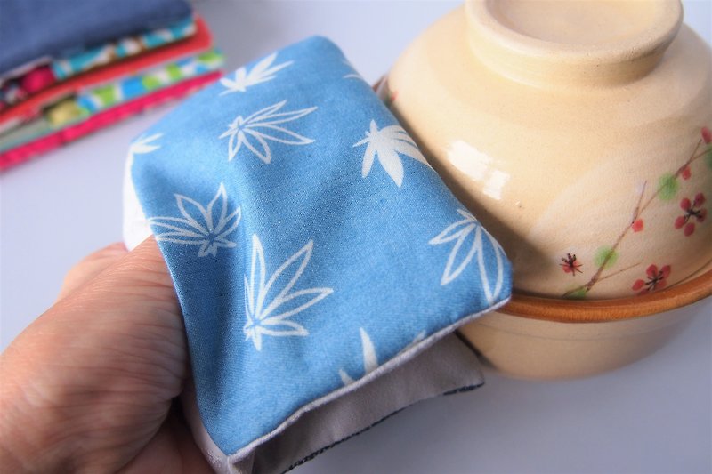 两用隔热小手套/锅垫 (东洋风) - 餐垫/桌巾 - 棉．麻 蓝色