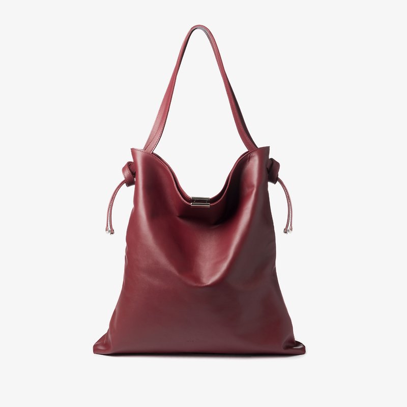 Ally Tote/Clutch Bag | Maroon - 侧背包/斜挎包 - 真皮 红色