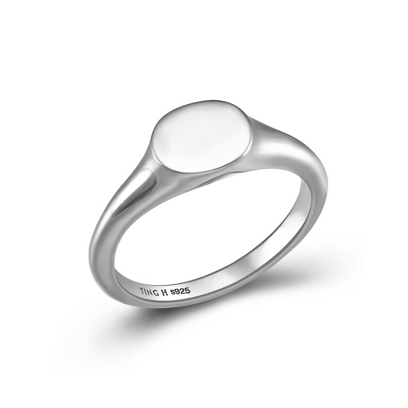 925银 戒指 | 极简系列 - 印戒 - 戒指 - 银 银色