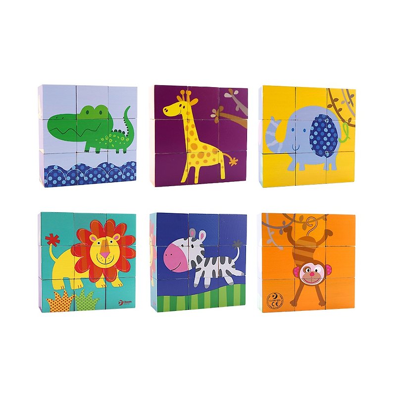 野生动物立体拼图【可组出六种可爱动物 抓周儿童送礼 适合1岁+】 - 玩具/玩偶 - 木头 多色