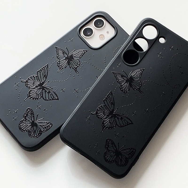 蝴蝶黑色果冻手机壳 - 手机壳/手机套 - 橡胶 黑色
