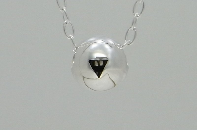 triangle smile ball pendant S (s_m-P.66) ( 微笑 三角形 口銀 垂饰 颈链 项链 ) - 项链 - 纯银 银色