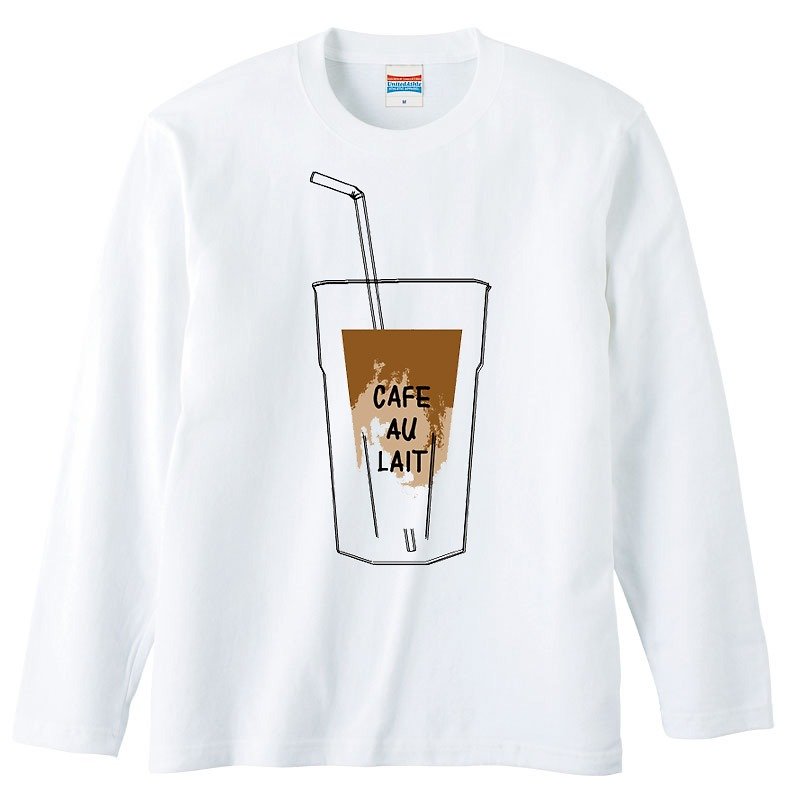 ロングスリーブTシャツ / Cafe au lait - 男装上衣/T 恤 - 棉．麻 白色