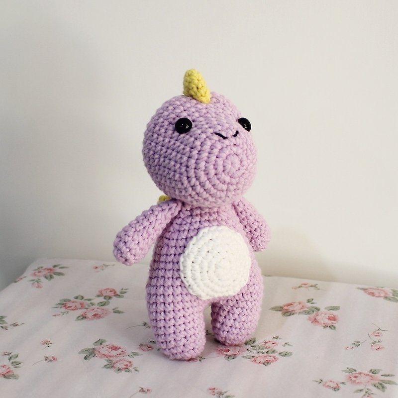 紫色恐龙仔 Dragon Taro 手工钩织 - 玩偶/公仔 - 棉．麻 紫色