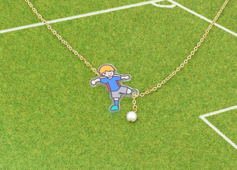 サッカー少年のネックレス - 项链 - 压克力 多色
