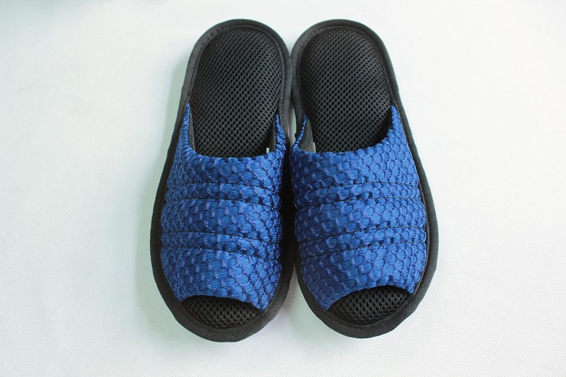 AC RABBIT-低均压室内机能气垫拖鞋 (SP-1602)减压 舒适 台湾制造 - 室内拖鞋 - 聚酯纤维 蓝色