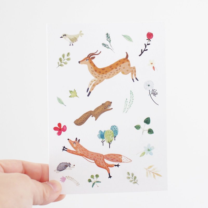 动物 快跑啊 动物明信片 I 森林日常 - 卡片/明信片 - 纸 白色
