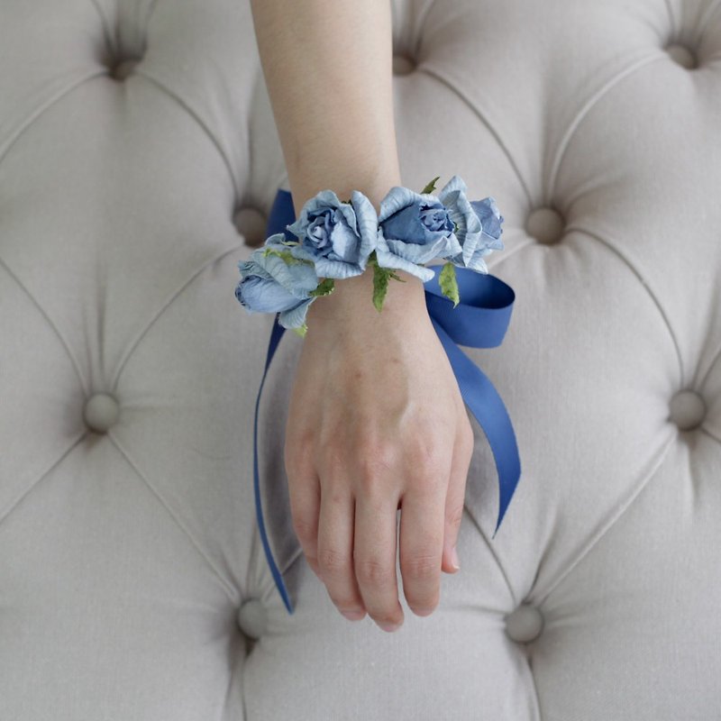 BB302 : Rosie Bridesmaid Bracelet, Deep Blue - 手链/手环 - 纸 蓝色