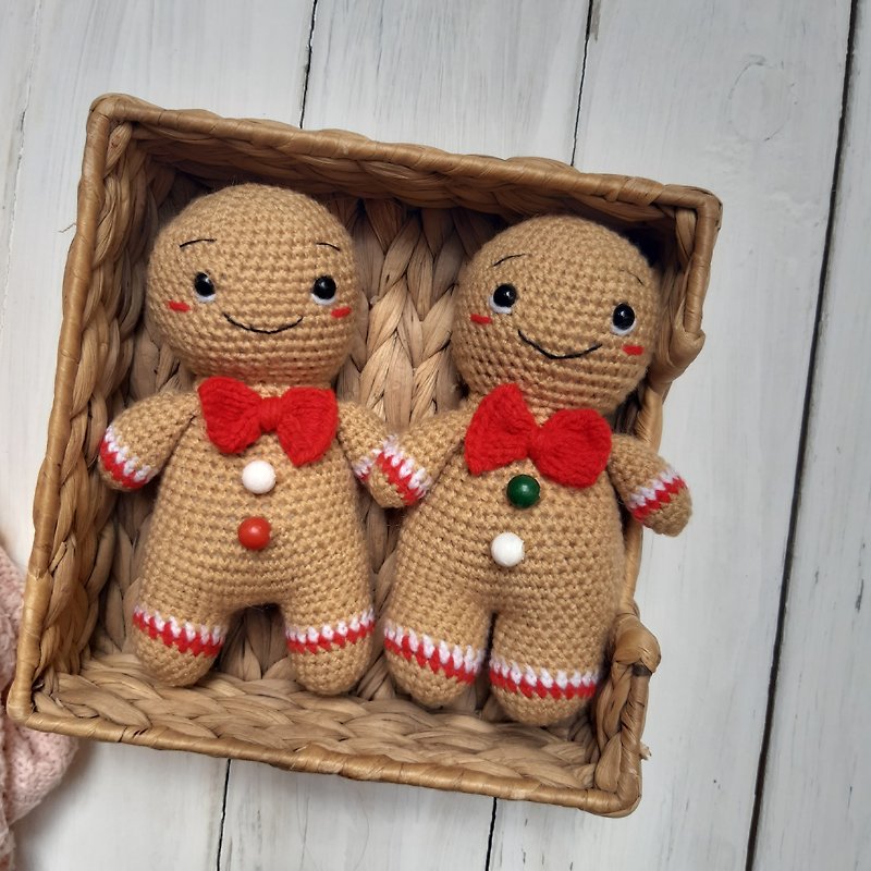 手工钩针姜饼人毛绒玩具毛绒玩具圣诞礼物家居装饰 - 玩具/玩偶 - 其他材质 多色