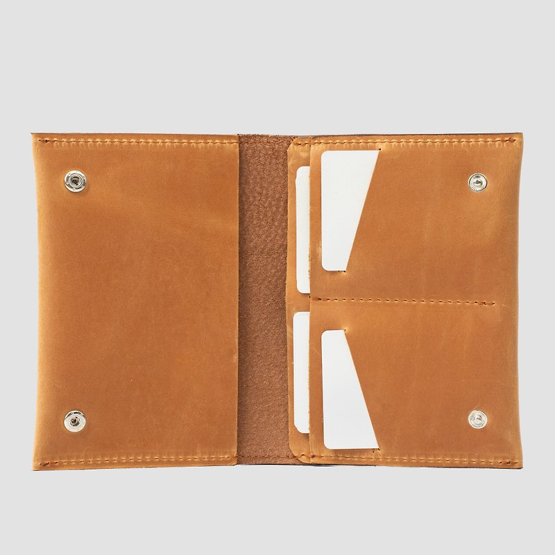 皮革护照夹 | 优质植鞣皮革 - 皮夹/钱包 - 真皮 咖啡色