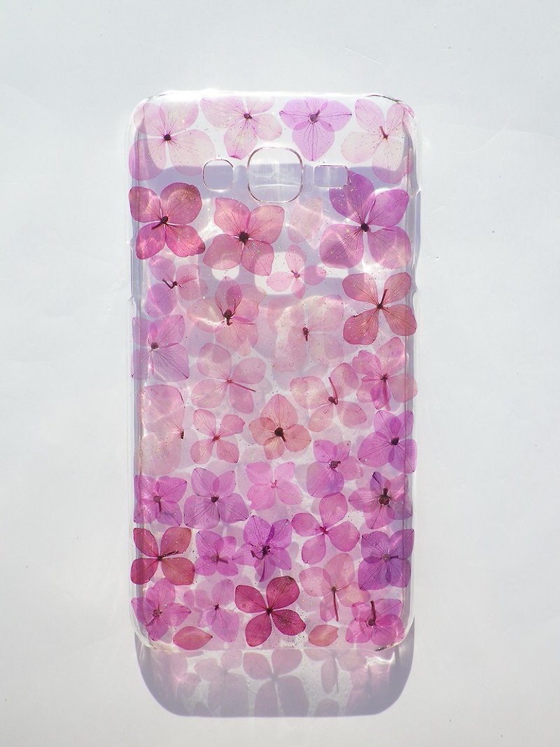 Anny's workshop手作押花手机保护壳，适用于Samsung Galaxy J7，绣球花系列 (紫色现货) - 手机壳/手机套 - 纸 紫色