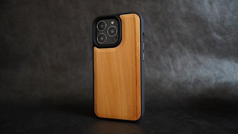 台湾桧木 iPhone 15 系列 原木防摔手机壳 - 手机壳/手机套 - 木头 橘色