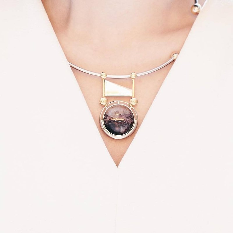 DELPHI | 查罗石925纯银电镀18K白金及黄金颈圈 - 项链 - 宝石 紫色