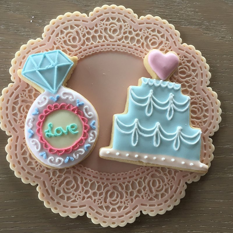 [NIJI Cupcake]婚礼系列礼盒5组(2片入) - 手工饼干 - 新鲜食材 多色