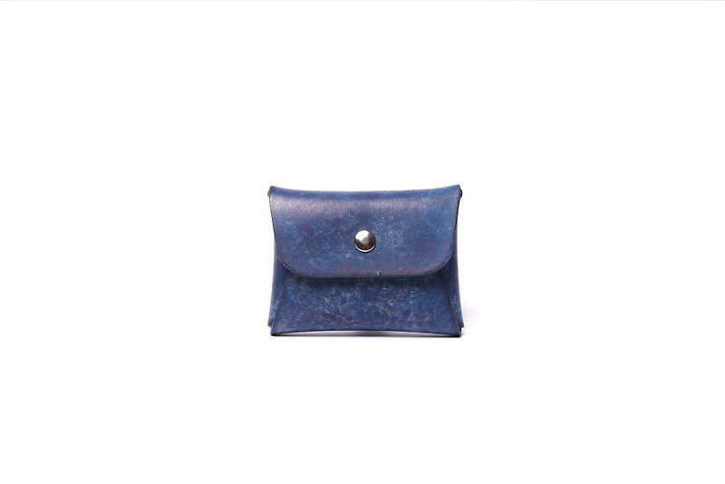 Shika 夕卡革物 -  義大利牛皮-經典零錢包(海軍藍) - 零钱包 - 真皮 蓝色