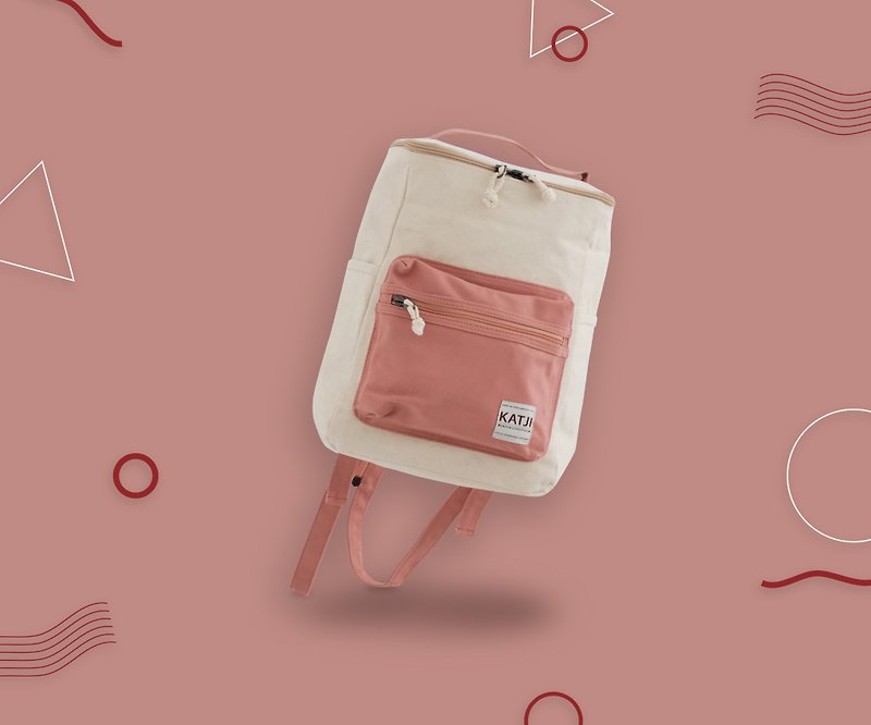 水桶方形帆布包 : 乳白粉色 MILKY PINK - 后背包/双肩包 - 防水材质 粉红色